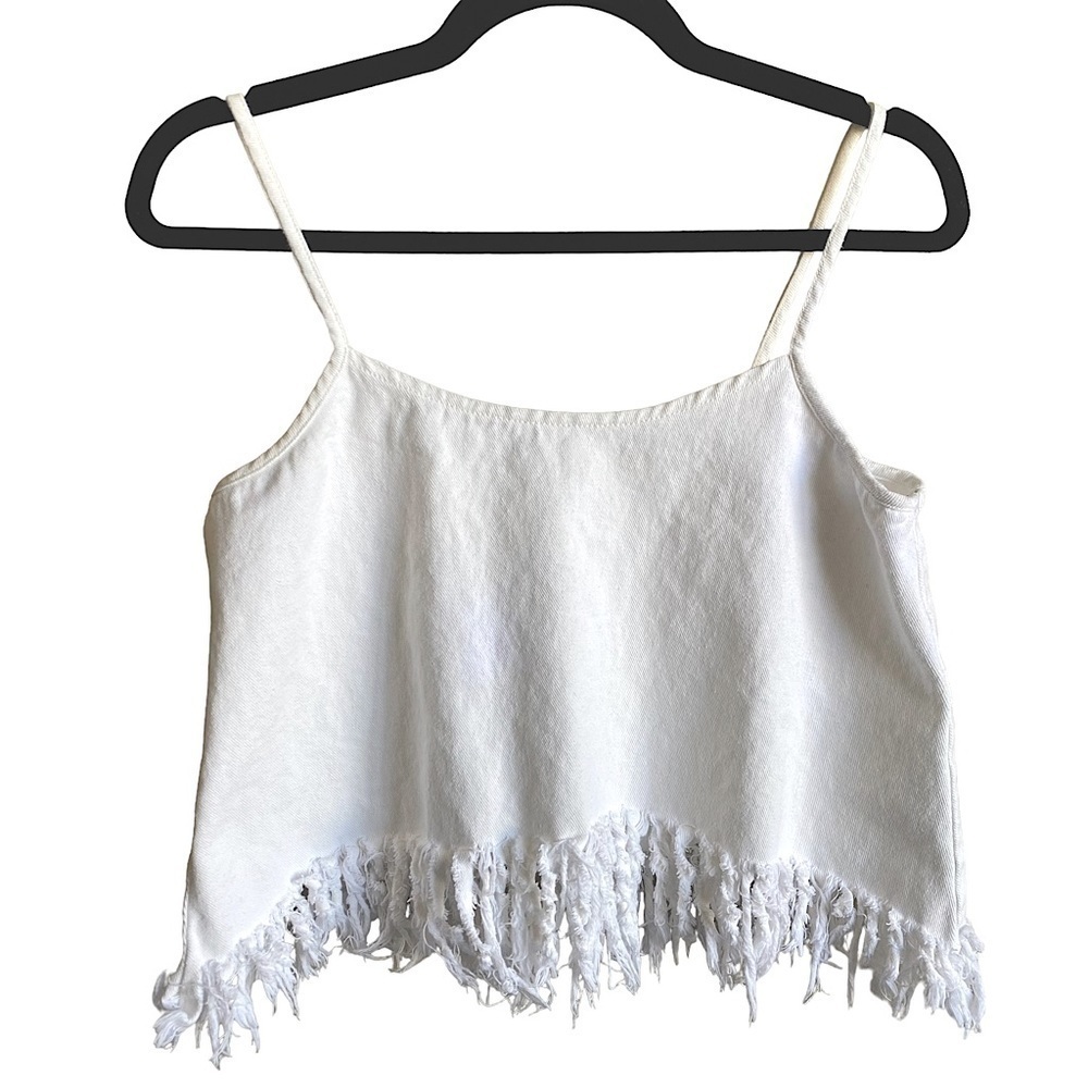 Sadie & Sage White Fringe Tank Top